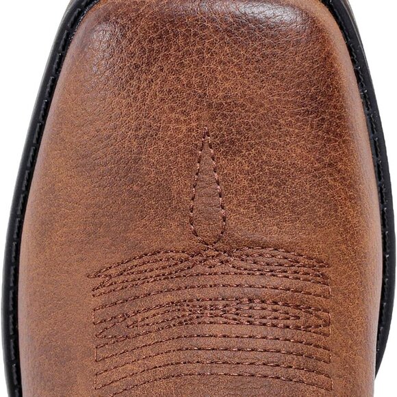 Cowboy Boots Women Faux Leather Square Toe Mid Calf Embroidered Western - Picture 5 of 8